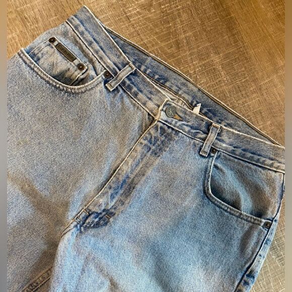 90s Vintage Calvin Klein CK Jeans Men’s 34 Straight Leg Light Wash Distressed - Picture 7 of 16